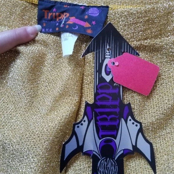 Vintage 1990's deadstock Tripp NYC Gold Glitter  - Picture 5 of 5